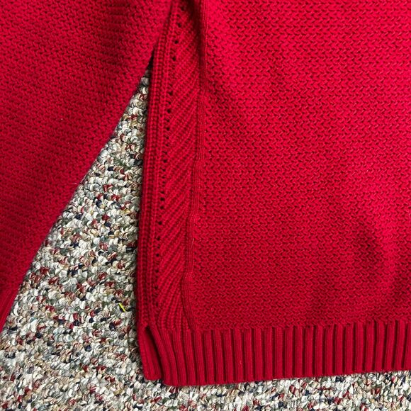 Talbots Women's Red Lambswool Blend Crewneck Long Sleeve Sweater Size L - Picture 7 of 10